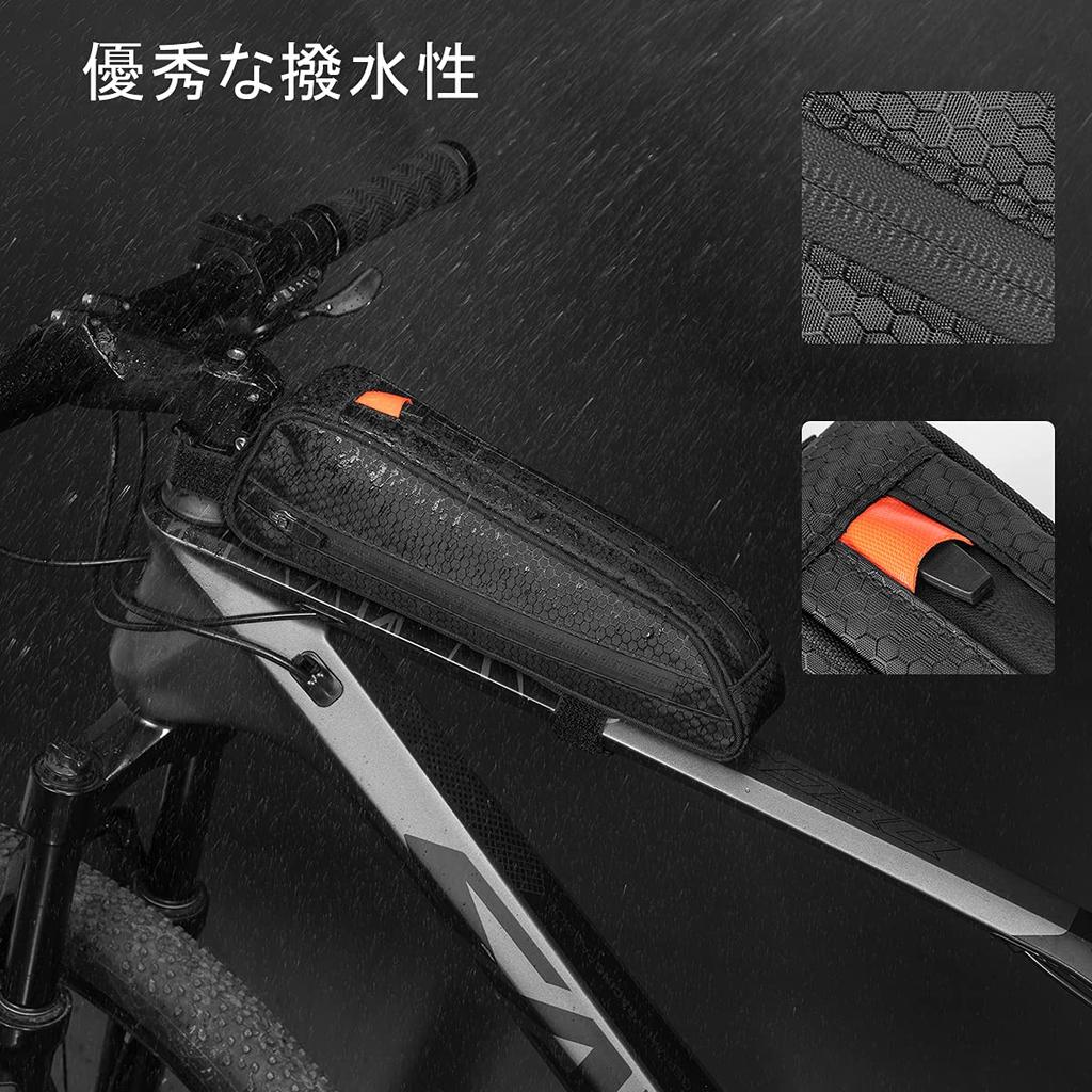 ROCKBROS Frame Bag, Bicycle Top Tube Bag, Waterproof Saddle Bag, 2.5L, Wear-Resistant, Cycle Bag, Road Bike Frame Saddle Bag, Easy Installation
