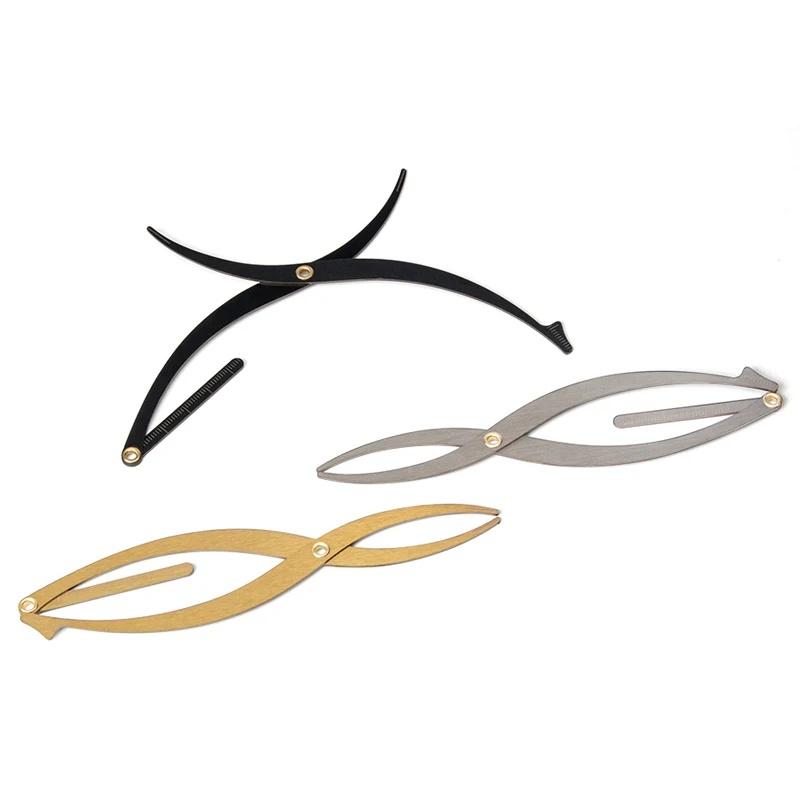 1 Pcs Black Gold Silver Proportional Stainless Steel Ruler Eyebrow Stencils Golden Ratio Measure Microblading Positioning Tool