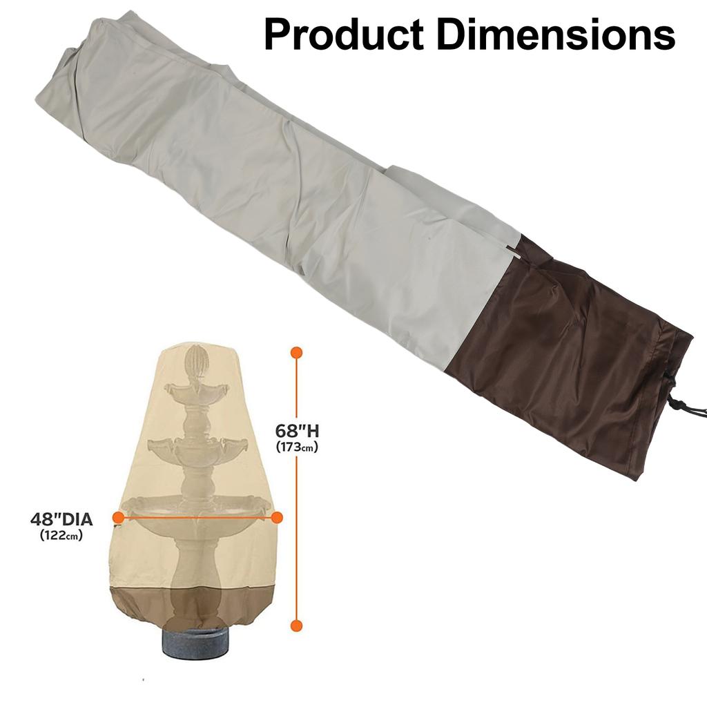 210D Oxford Cloth Cover Garden Cover Outdoor Fountain Cover 122x173 Cm Fountain Protective Cover Custom Fit Cover