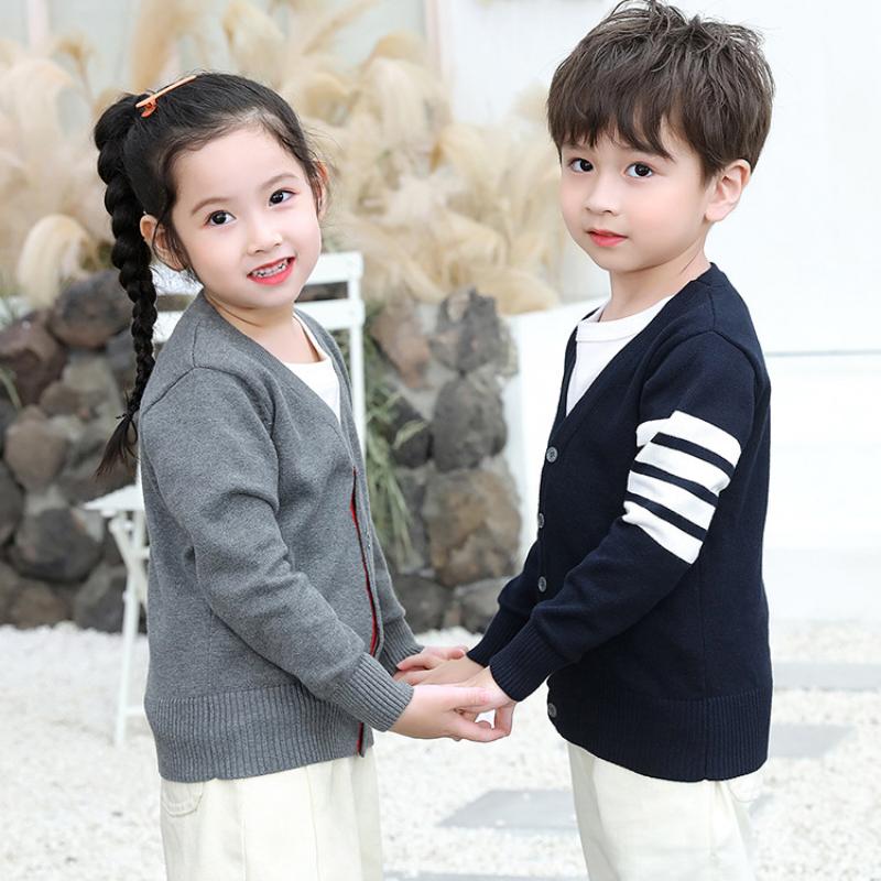 Children's Clothing Children's Sweater Cardigan Jacket Shawl V-neck Baby Girls Knitted Cardigan