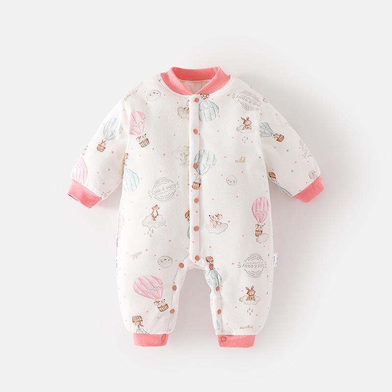 Zesílený bavlněný overal pro novorozence Zimní sada: Hřejivá dětská kombinéza
