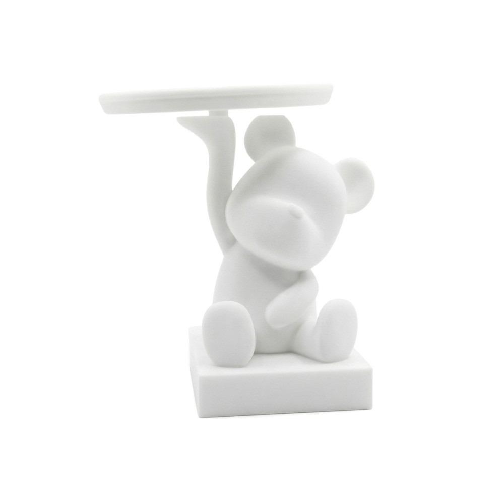 

Creative Bear Storage Tray Funny Desktop Accessory Exquisite 3D Printing Ornaments Birthday Gift белый