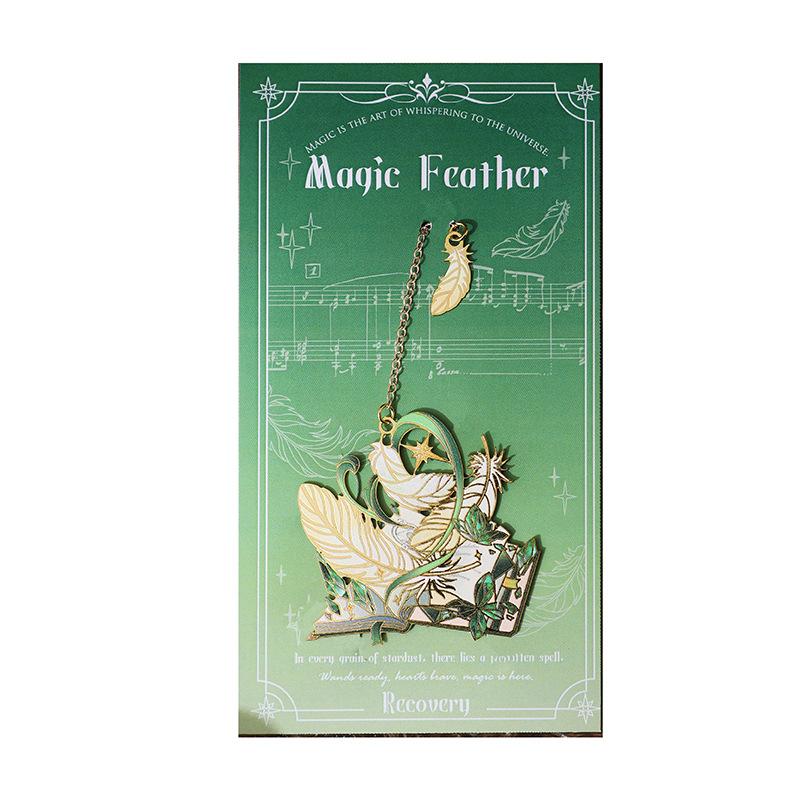 

Metal Bookmark Magical Fantasy Theme Bookmark Book Mark With Pendant Artistic Elegant Reading Accessory For Stationery Journals зелений