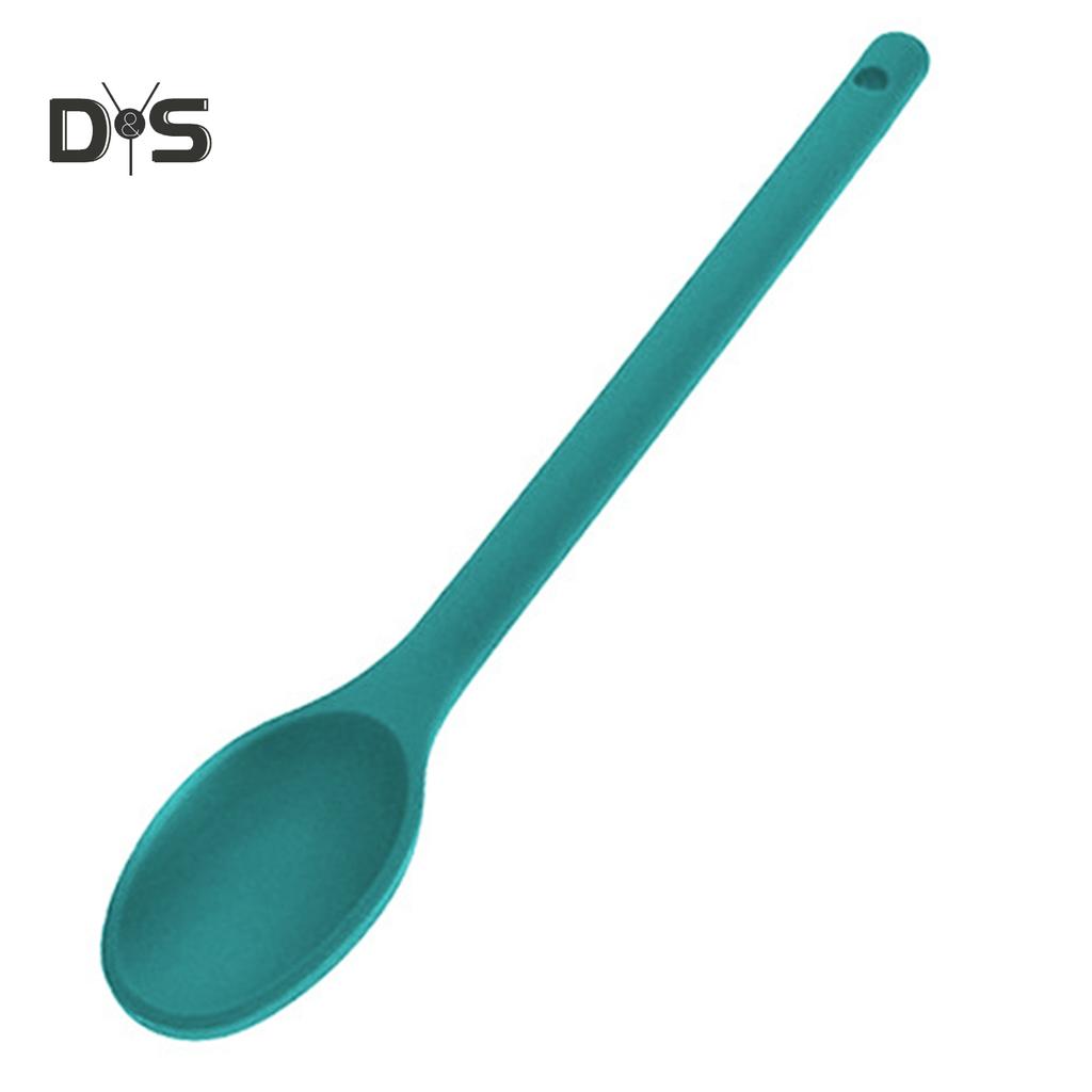 SW One Piece Design Food Stirring Cooking Tool Silicone Long Handle Mixing Spoon