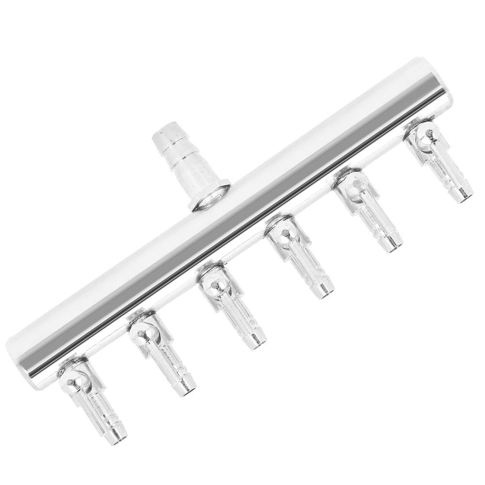 6-Way Air Flow Valve Stainless Steel Air Distributor Practical Air Flow Splitter  Fish Tank