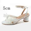 Satin Bow Thick With A Line Buckle Sandals 2025 New Gentle Wind French Fairy All Match Sandals
