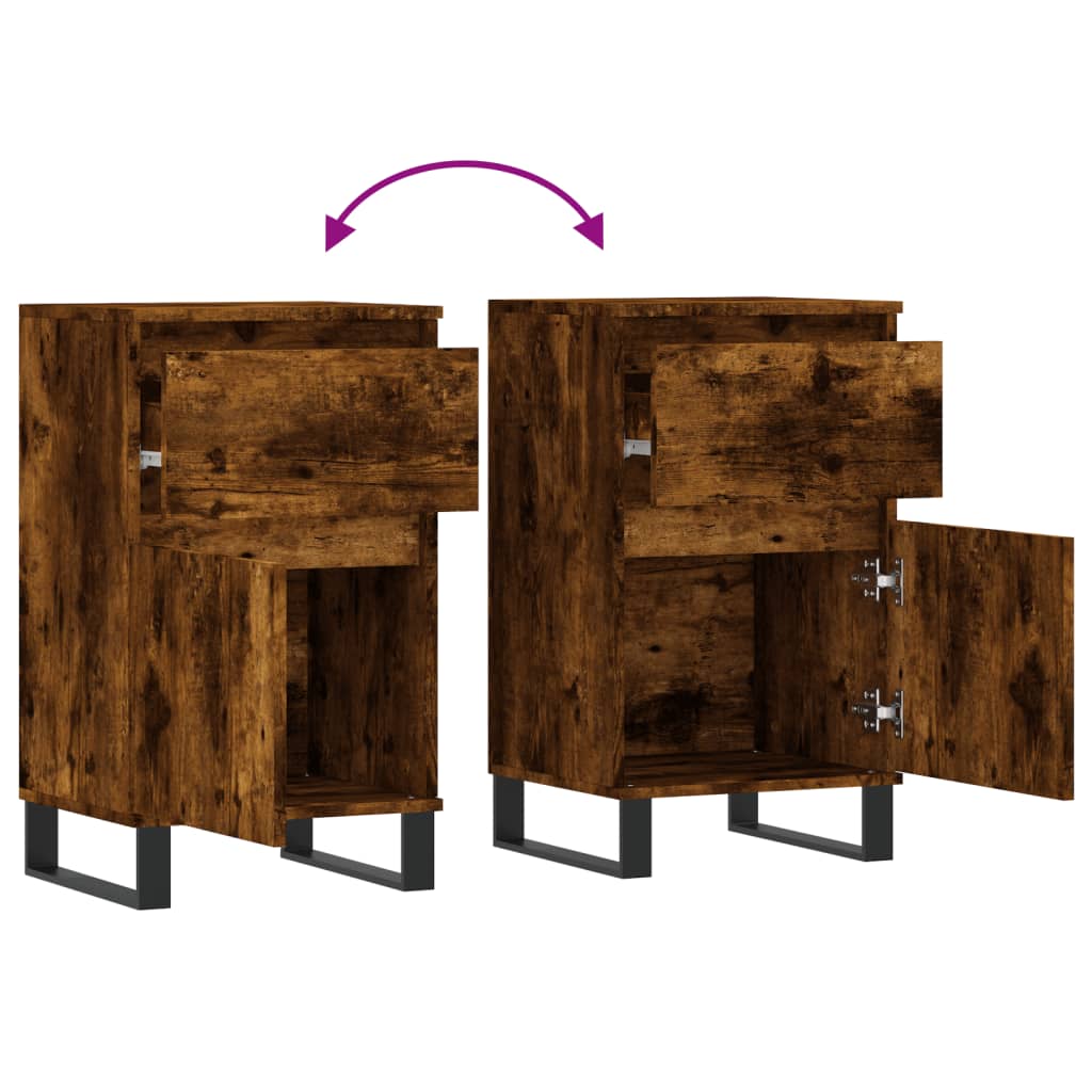 Sideboards 2 Pcs Smoked Oak 40 X 35 X 70 Cm Engineered Wood