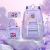 3 Peças/conjunto Mochila Fofa Estampada de Anime Kpop Bolsa de Viagem de Grande Capacidade para Adolescente Menina Menino Mochila Escolar Presente para Criança Rucksack