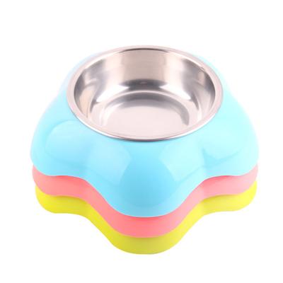 Pet Bowl, Pet Flower Dual-purpose Bowl 2-in-1 Pet Stainless Steel Bowl, Dog Bowl Pet Plastic Bowl Dog Food Bowl