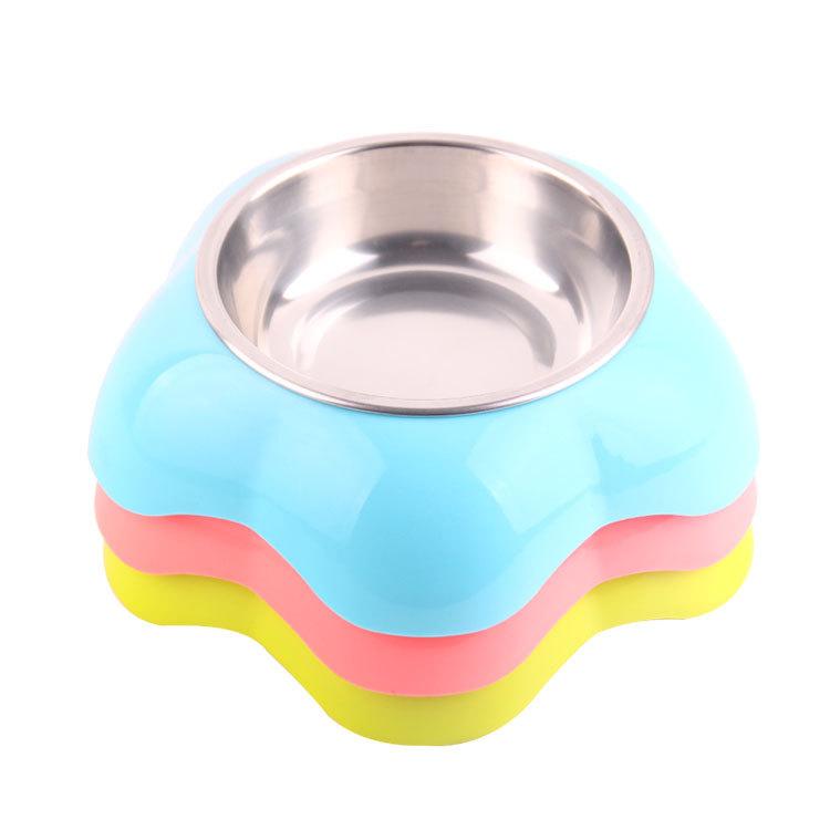 

Pet Bowl, Pet Flower Dual-purpose Bowl 2-in-1 Pet Stainless Steel Bowl, Dog Bowl Pet Plastic Bowl Dog Food Bowl Small without steel bowl рожевий
