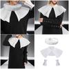 Elizabethan Ruffle Faux Collar Victorian Style Neck Ruff Shawl and Cuffs Set for Cosplay and Halloween Costume Accessory
