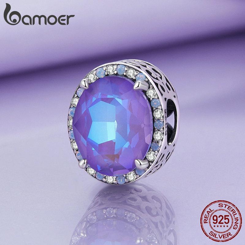 Bamoer 925 Sterling Silver Moonlight Jewels Charm Moonlight Castle Beads for Bracelet DIY Jewelry