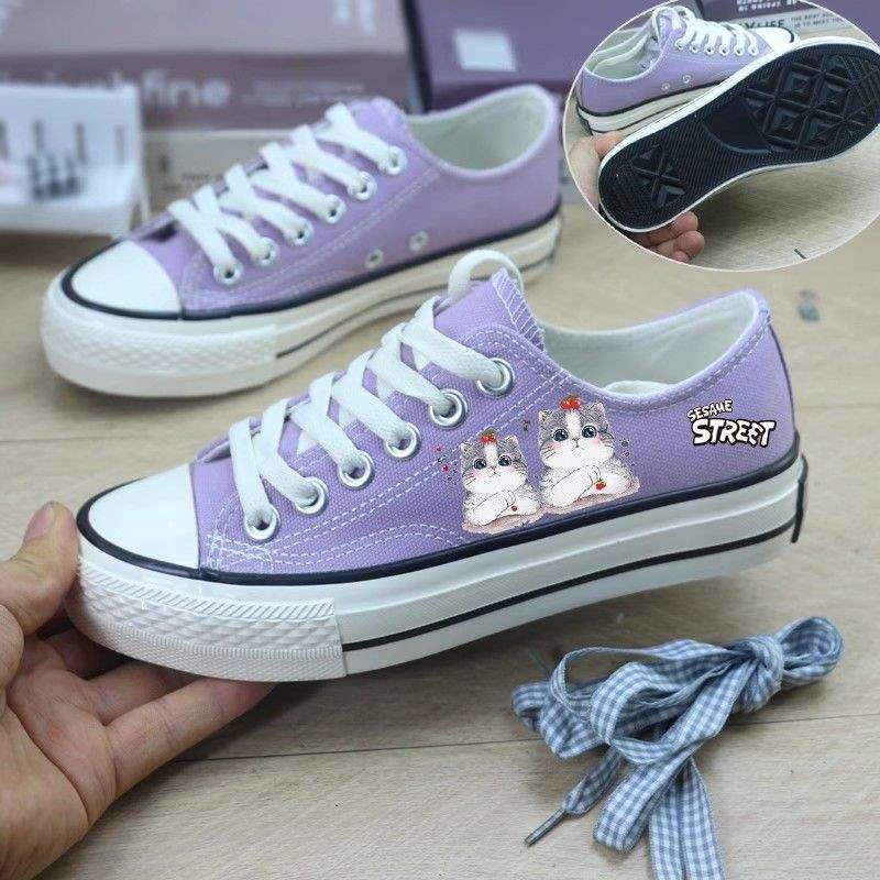 Nízké plátěné boty, jarní a podzimní ploché boty, skate boty