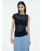 Anggae Wave Knit Top Navy