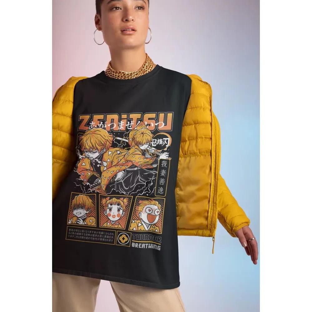 

Футболка Агацума Зеницу Клинок, рассекающий демонов Kimetsu No Yaiba Фильм Хэллоуин Футболка Женская одежда Рубашки для женщин Готика Винтаж 4XL