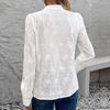 Long-sleeved Blouse for Women, New Style, Cardigan Shirt, Suitable for Office Wear, Open-weave Lace Jacquard Shirt