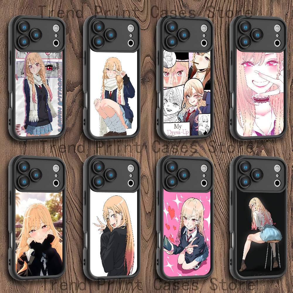 M-Marin K-Kitagawa Phone Case For iPhone 17,16,15,14,13,12,11,Pro,Max,Plus,X,XS,SE4,E,Mini Black Thickened Border Case