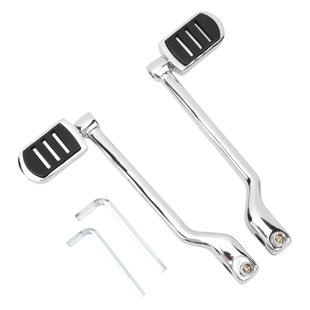 2 Pcs Chrome Heel Toe Shift Pegs Zinc Alloy Front Rear Shifter Lever Foot Pegs for Touring Trike