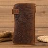 Men's Genuine Leather Wallet Chain Snap Bifold Purse Crazy Horse Leather Card Case Phone Card Holder Clutch Dragon Wallet