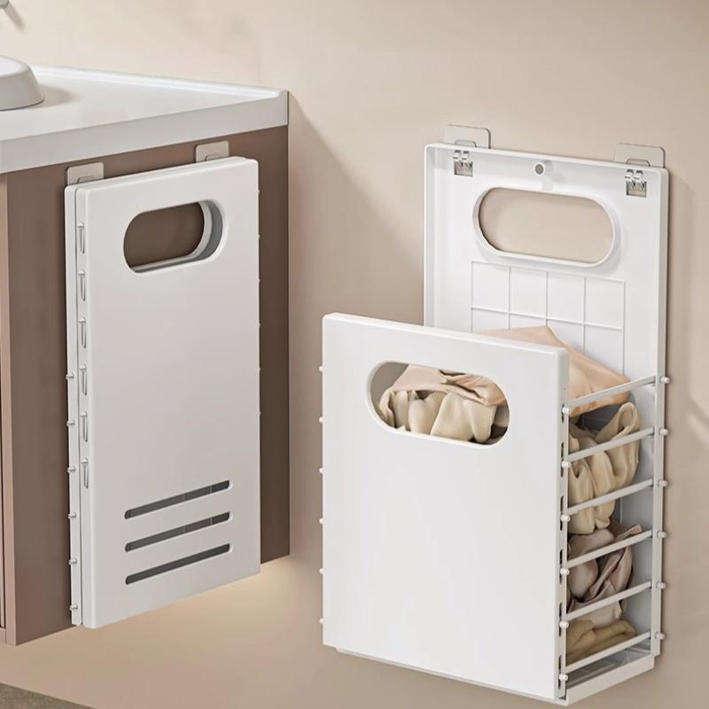 Home Dirty Clothes Basket Household Hanging Washing Clothes Basket Bathroom Foldable Non Perforated Mouth Storage Basket