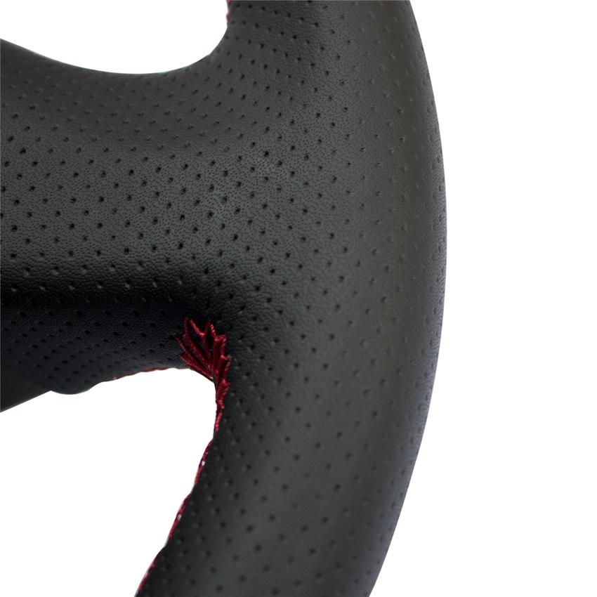 Μαύρο τεχνητό δέρμα χειροποίητο αντιολισθητικό κάλυμμα τιμονιού αυτοκινήτου για Lada Granta 2011 2012 2013 2014 2015 2016 2017 2018