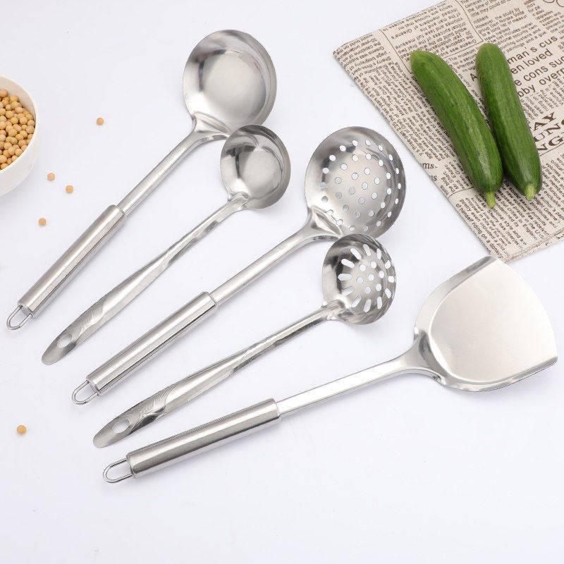 Stainless Steel Hot Pot & Soup Ladle Set with Long Handle and Colander