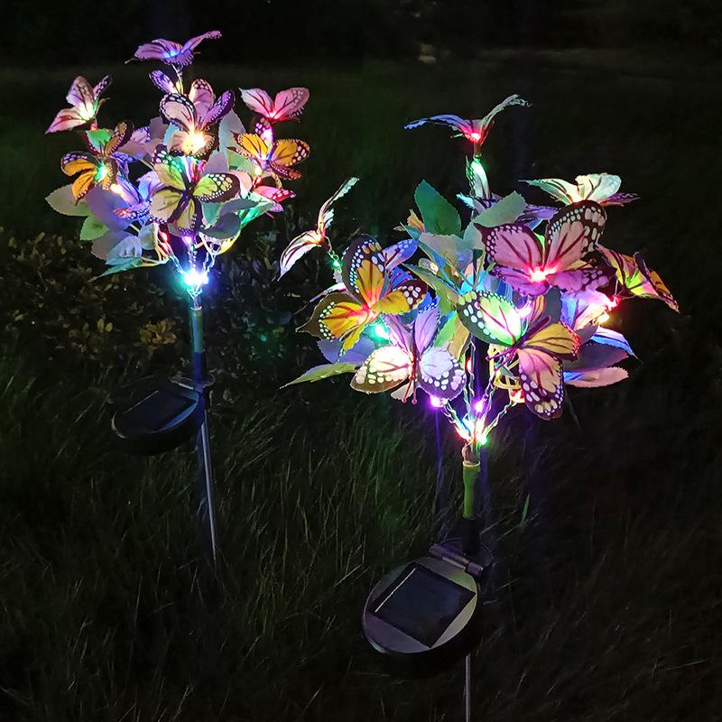 LED Solar Butterfly Flower Lawn Lamp: Waterproof Outdoor Garden Decoration