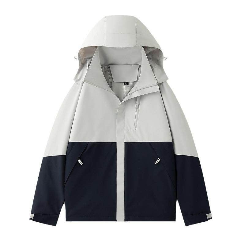 Men's Fashion Brand Spring New Jacket Thin Men's and Women's Single-layer Color-blocked Windproof and Waterproof Jacket Mountaineering Jacket