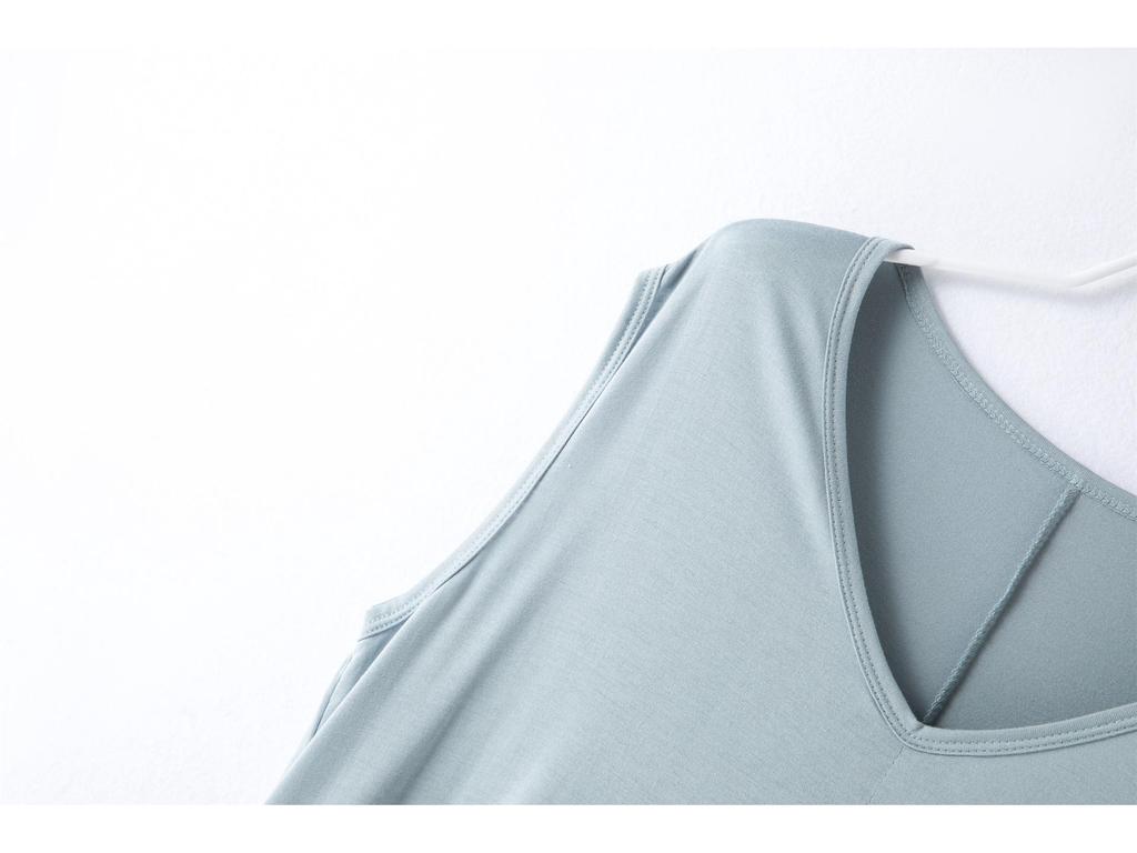 Women's Plus Size Sleeveless Long Solid Color Dress for Spring and Summer - Perfect for Home and Outer Wear