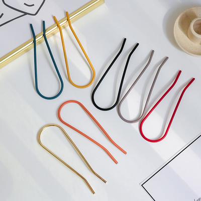 Japan Hair Stick Women Metal Hair Clips Colorful Solid Color 11cm Minimalist Hair Sticks Girls Hair Accessories New Hairclip
