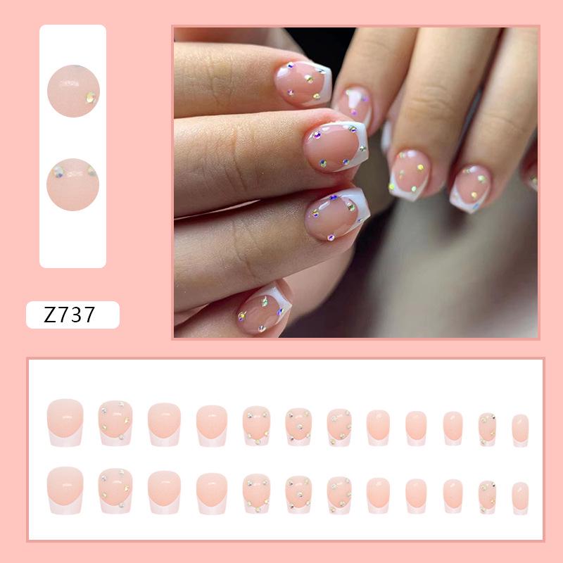 Dazzling White French Style Versatile Nail Patches - European & American INS Fashion