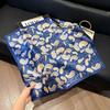 Fashion Black and White Printing Temperament Square Scarf Imitation Silk Korean Version Decorative Scarf Scarf Professional Decorative Shawl Silk Scar
