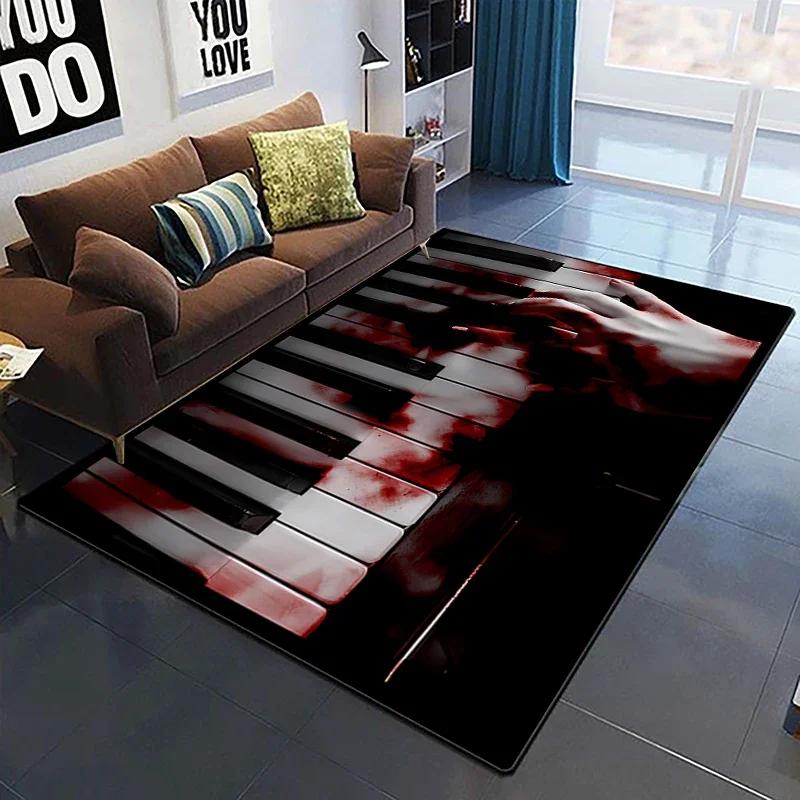 Colorful Music Guitar Melody 3D Printed Carpets for Living Room Non-Slip Area Rug Bedroom Bedside Home Decor Polyester Floor Mat