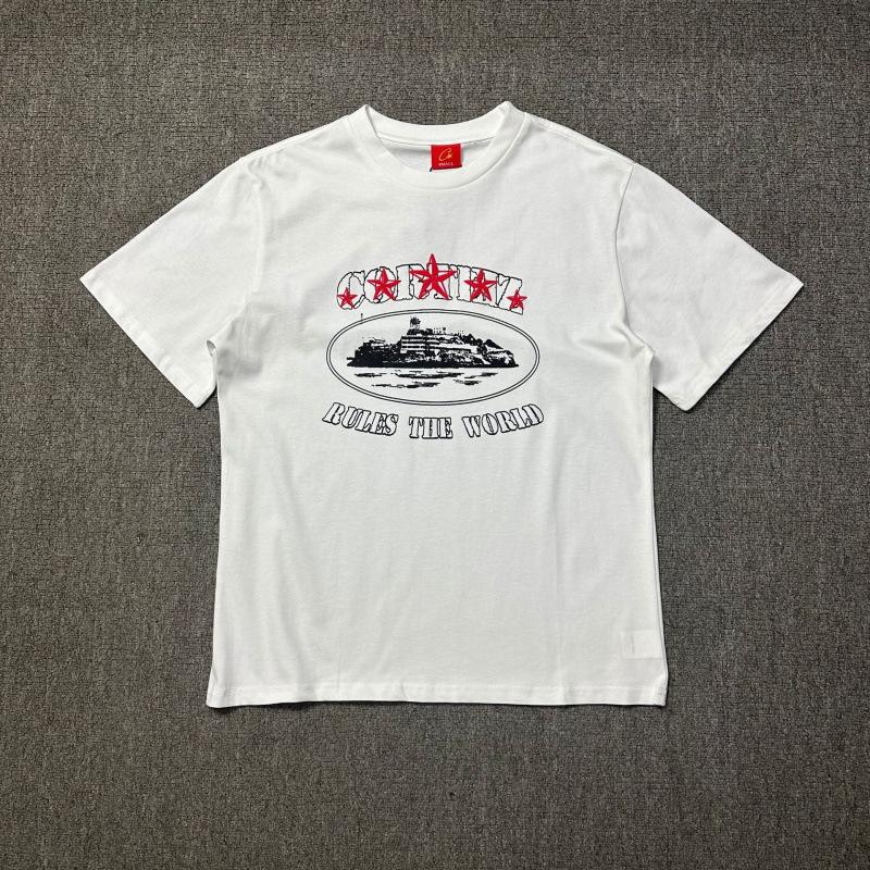 New High Street Corteiz Alcatraz Fun Letter Print Men's and Women's Casual Short Sleeve T-Shirt