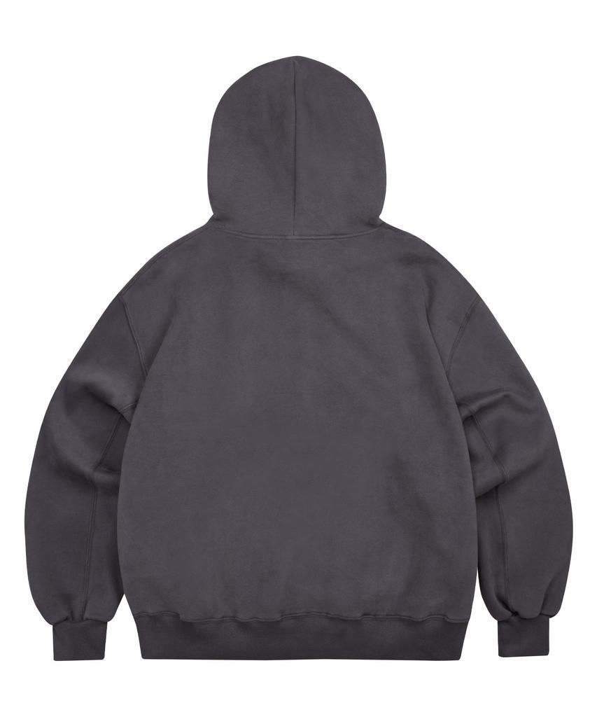Peach Skin Balloon Over Hoodie - Charcoal