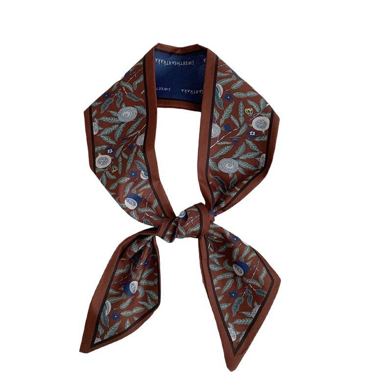 Silk Scarf, Long Strip, High-end New Multi-purpose Scarf, Pastoral Headband, Hair Ribbon Tied, Bag, Ribbon Decorative Belt.