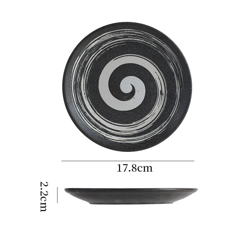 Japanese Retro Shallow Plate, Japanese Ceramic Tableware, Breakfast Plate, Bone Plate, Vegetable Plate, Creative Steak Plate, Restaurant Plate