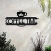 Laser Cut Iron Metal Wall Art Sign Coffee Cup Bean Design Minimalist Black Home Decor Office Cafe Kitchen Hanging Gift