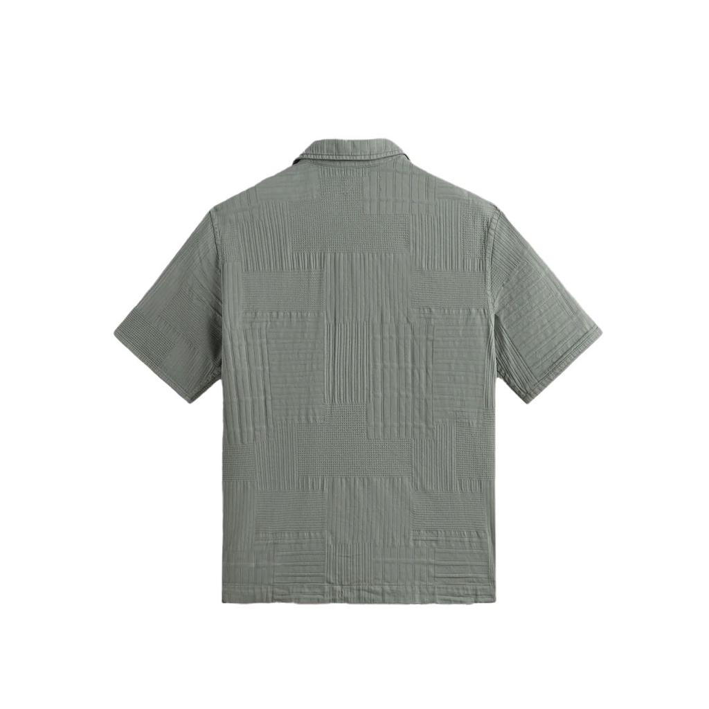 Kith Overdyed Patchwork Boxy Collared Overshirt Reverie Men Tops Green KHM031905-368