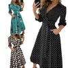 Lady Petticoats Plus Size Women Dress Butterfly Print V Neck Lace Up Long Sleeve Evening Dress for Banquet