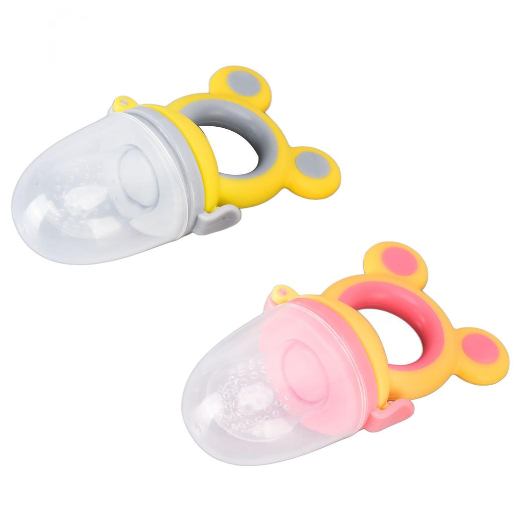 2pcs Baby Food Fruit Feeder Pacifier Cute Safe Self Feeding Nipple Teething Toy for Infant Toddler