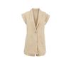 Womens Linen Cotton Sleeveless Blazer Top Shorts Set 2026 Casual Two-Piece