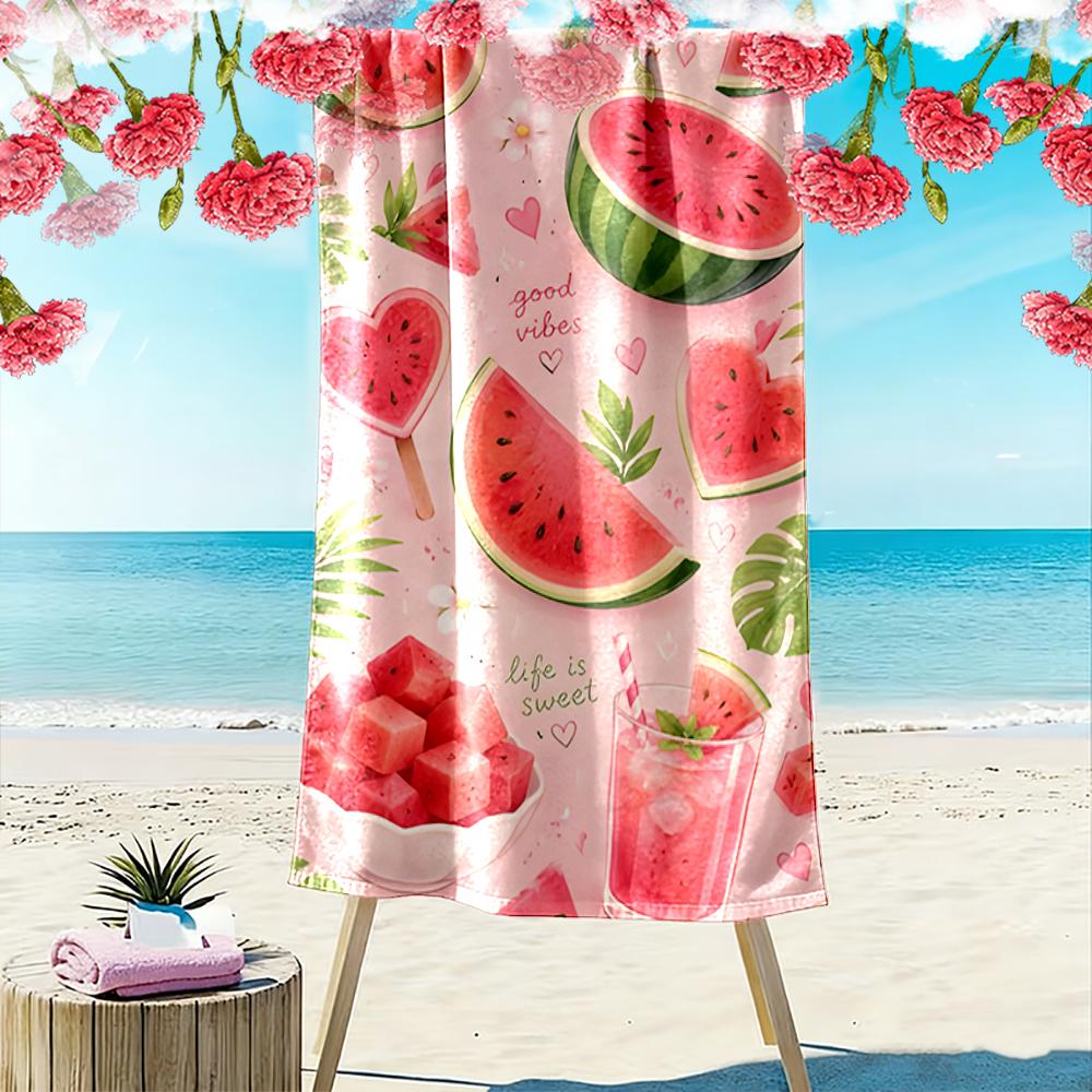 Watermelon Summer Design Beach Towel Beach towel quick-drying for travel outdoor sports jogging beach and swimming