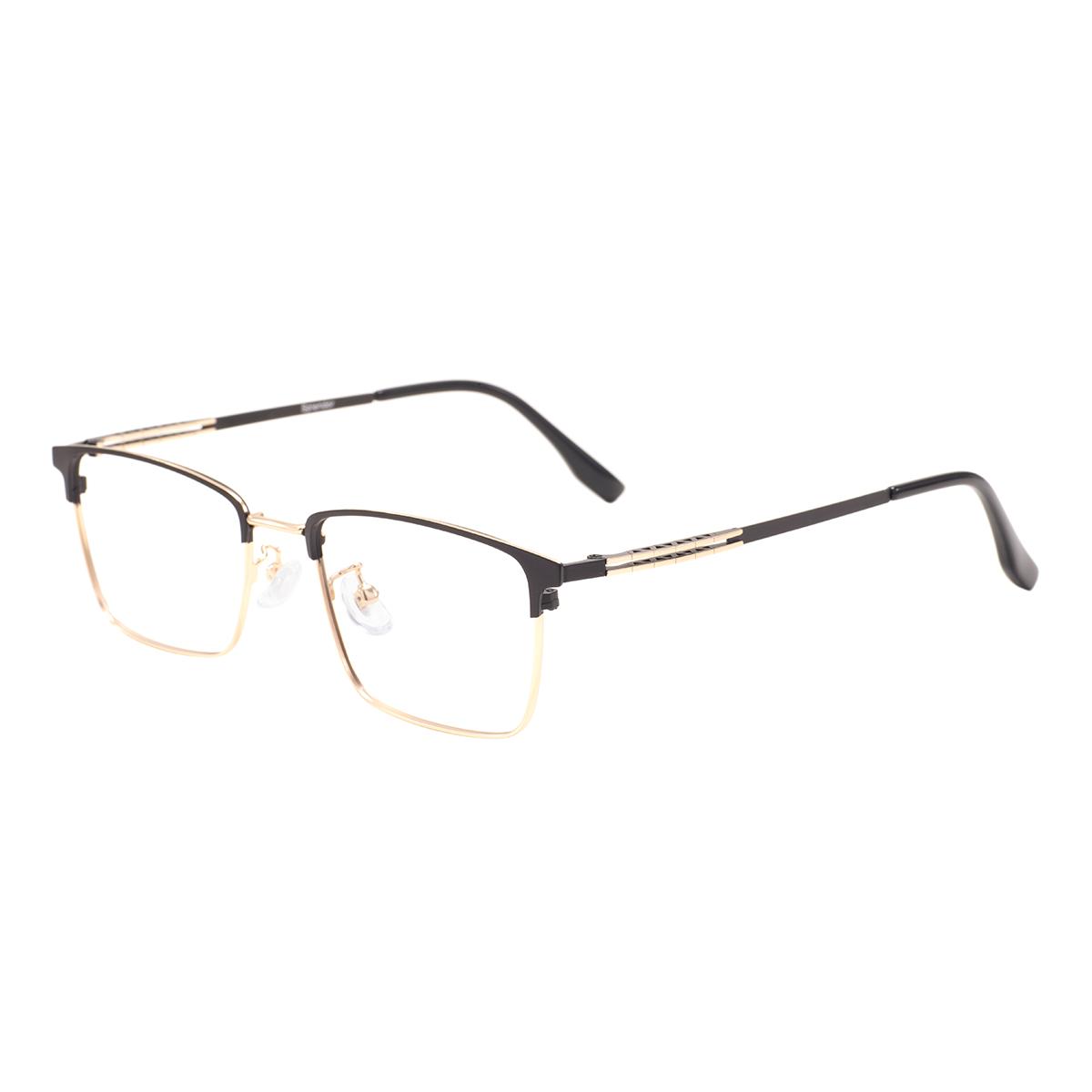 

Удобные прямоугольные мужские деловые очки с полной оправой, большие очки с металлической оправой для оптических линз по рецепту