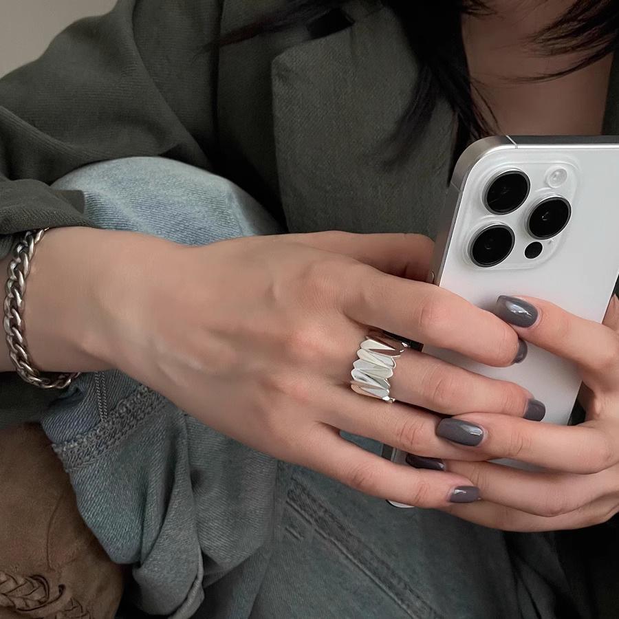 Open Unique Geometric Heart Ring For Women Crafted From Durable Copper With Stylish Finish