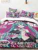 3D Hatsune Miku Bedding Set Kawaii Quilt Cover Pillowcase Harajuku Quilt Cover Twin Full Bedroom Bed Decor for Teens Best Gifts