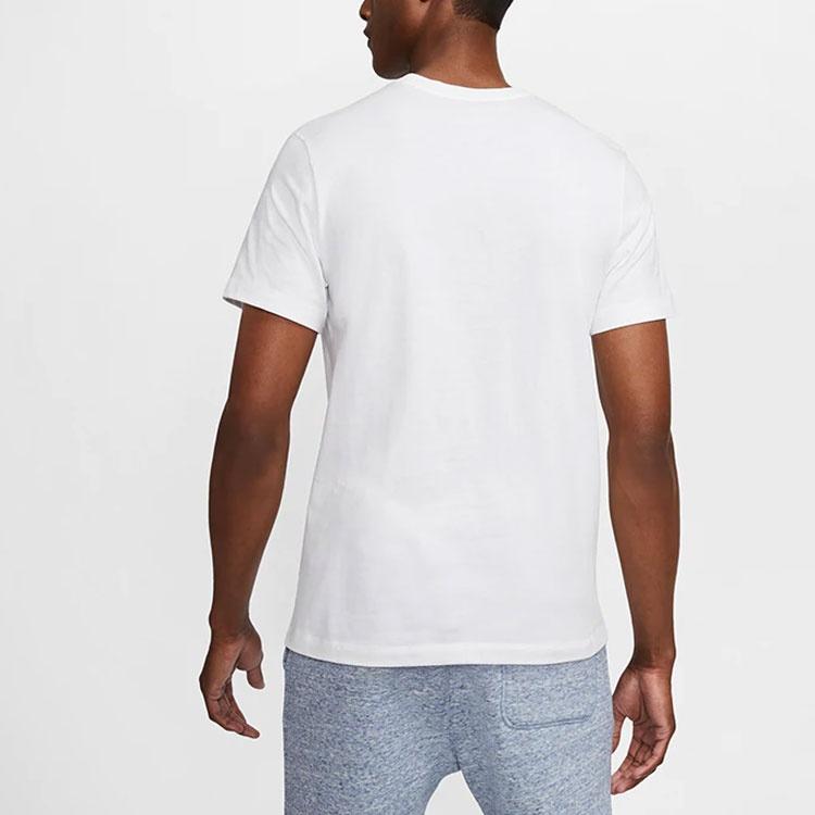 Nike Sportswear Embroidered Logo Micro Mark Solid Color Casual Round Neck Short Sleeve White Men's AR4999-100