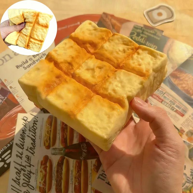 Food Squishy Milk Aroma Big Bread Squeeze Toy Scented Soft Slow Rebound Realistic Bread Fidget Toy For Adults Stress Anxiety