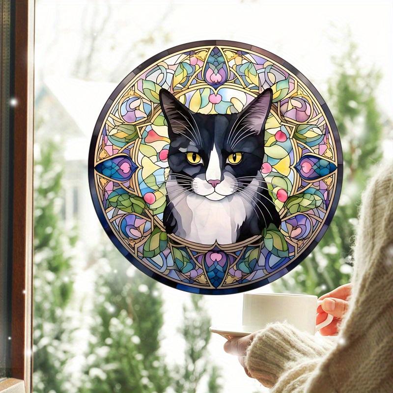 

Cute Cat Pattern Home Decoration Window Glass Electrostatic Stickers Static Cling Glass Sticker for Living Room Bathroom #44