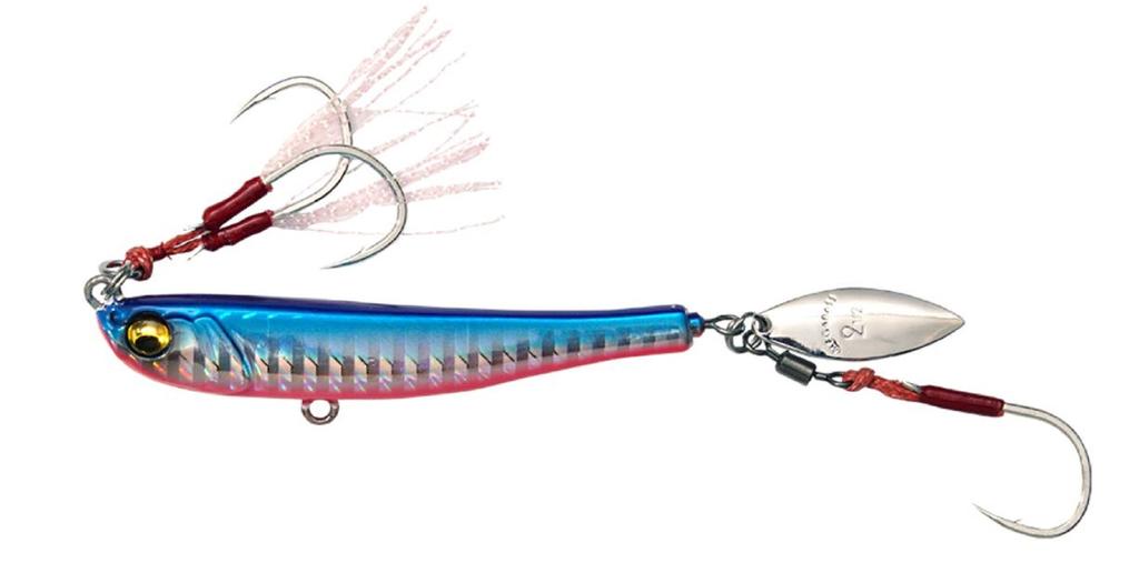 Megabass Metal Jig Makippa 50 grams Sinking Lure Blue Pink (0045)